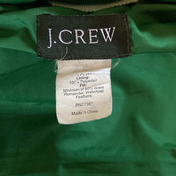 J. Crew Puffer Vest. Green. Size Small. - Picture 8 of 9